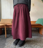 Tenico banding corduroy pintuck long skirt