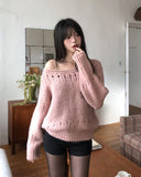 Kumo Cozy Punched Boat Neck Knit