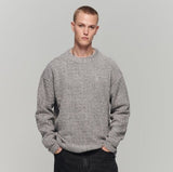 SIDE BUTTON BOUCLE KNIT