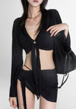 Draw Layered Net Cover Up Bikini