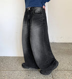 Monyo Cat Washing Wide Balloon Bijo Denim Pants