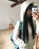 Ena Double Point Button Two-Way Hood Zip-Up