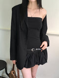 Tebbi Basic Boxy Oversized Fit Minimal Blazer Jacket