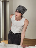 Fringe side line muscle fit ribbed sleeveless