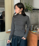 Pandeep Dot Frill Turtleneck Tee