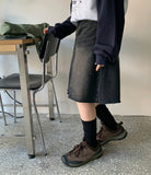 Itste Washing Denim Midi Skirt