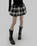 Shigo Check Balloon Mini Skirt