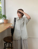 [Unisex] Ruggen Seersucker Nylon String Short Sleeve Shirt