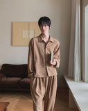 Ruko Crease Balloon Jacket Pants Set