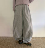 [Unisex] Sitb Fleece Brushed Banding Balloon Wide Pants