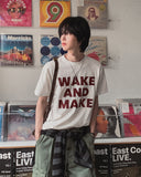 Make lettering print short sleeve t-shirt