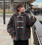 Takoi Duffel Check Hood Short Coat