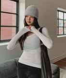 Two-Tone Layered Ribbed U-neck Long Sleeve