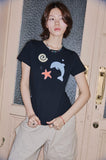 Dolphin Pop Crop Short Sleeve Tee
