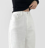 Cotton basic fit wide cotton pants