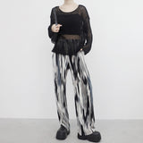 Nuan Color Matching Pattern Pants