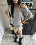 Ute Stripe Frill Tiered Banding Short Pants