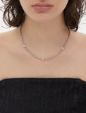 Nova Silver (W) Pave Link Station Necklace