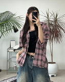 Labia pocket check shirt