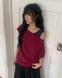 Lanka Two-Way Shoulder Loose Fit Short Sleeve Tee