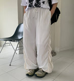 Muri Mesh Nylon Wrinkle Banding Pants