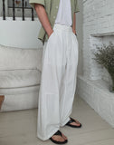 Wrap Snap Hidden Button Wide Slacks