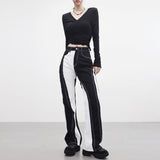 Maki Color Matching Stitch Pants