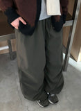 Bickets Parachute Brushed Banding Wide Pants