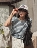 Kelly Stripe Color Matching Short Sleeve T-shirt