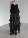 Black Swan Backless Fringe Bustier Top