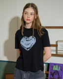 Rough Heart Crop Short Sleeve Tee
