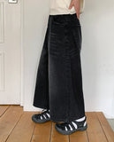 Mepoli Black Denim Bermuda Pants