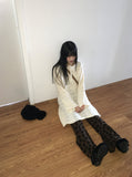[MADE] Flute Ribbon Strap Punching Waves Knit One Piece