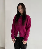 Goodbert Wool Color Round Knit Cardigan