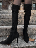 suede span kneehigh boots