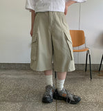 [Unisex] Ganuse Cotton Cargo Bermuda Pants