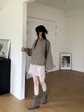 Grason suede gathered leather belted boots