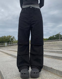 Kaya Black Pintuck Wide Pants