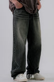 Sand Washed Wide Denim Pants