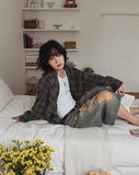 Chillin Cotton Overfit Check Shirt