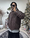 Lena Cable Hood Knit Zip-up