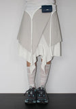 SLANT LAYERED MIDI SKIRT