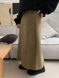 Pencil corduroy long skirt