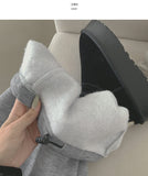 Winter Folding Pintuck Two-Way Wide Jogger Banding Brushed Pants