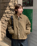 [Unisex] Telmu Cotton Pigment Trucker Over Jacket