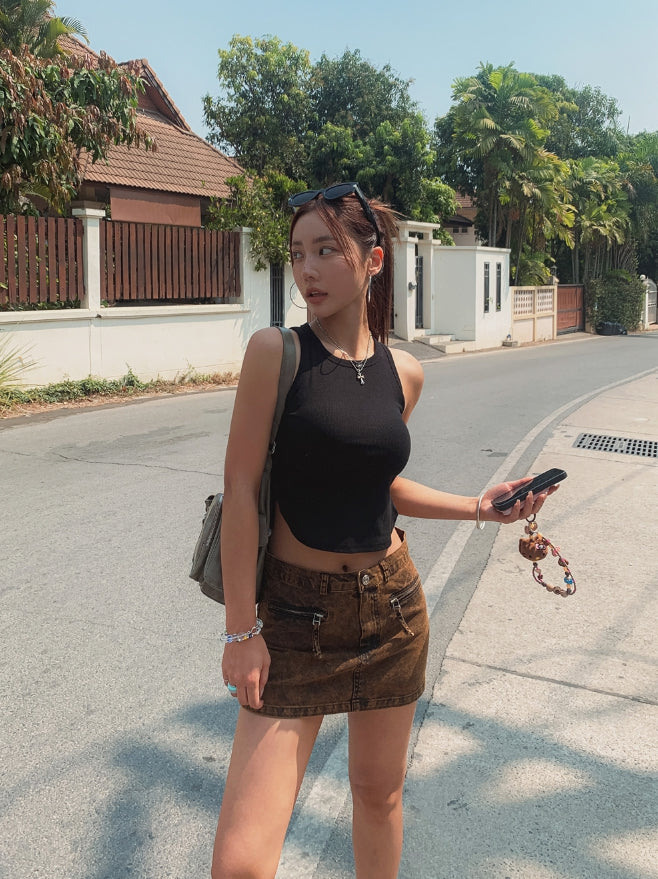 【U LAN】Pudded Cotton Bike Skirt U LAN (ユーラン) - ファードコットンバイクスカート / Pudded