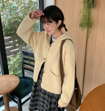 Tsukimi Pocket Hood Knit Crop Cardigan