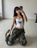 Forever numbering lace crop sleeveless