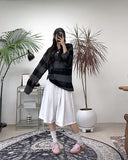 Rical Stripe Mesh Knit