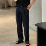 Parts dough one-tuck wide denim pants